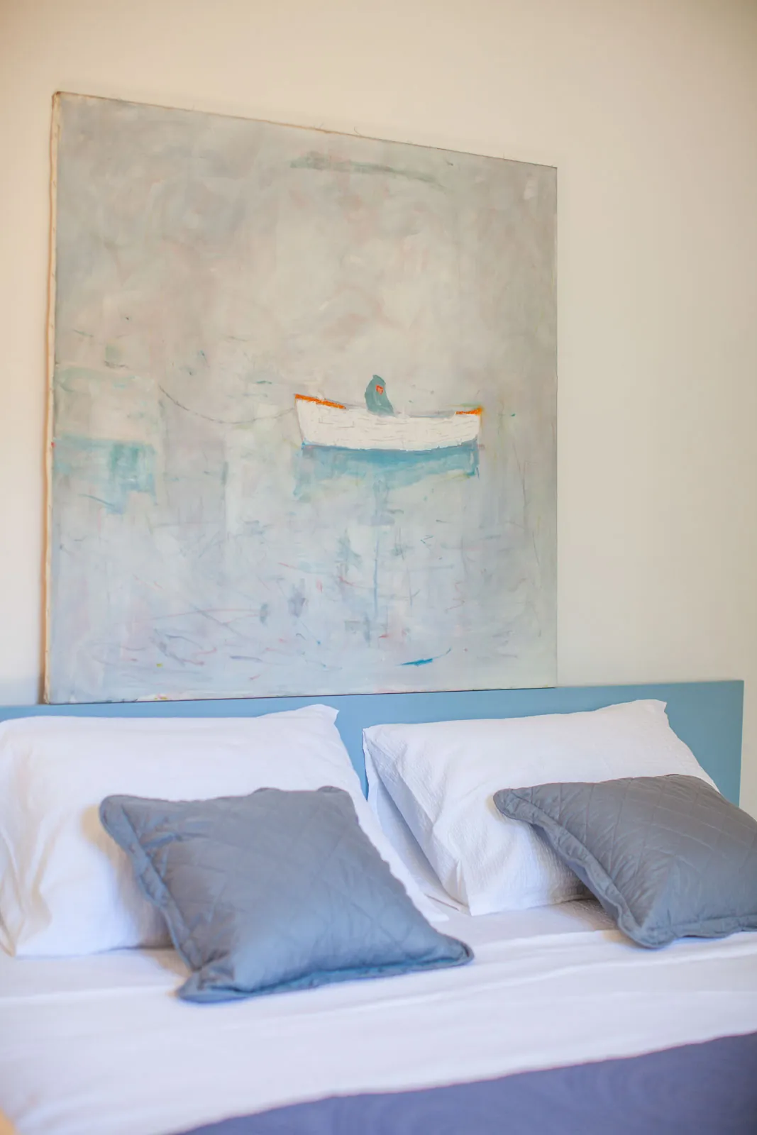 A painting of a boat above the bed, Nona Antonija apartment, Komiža
